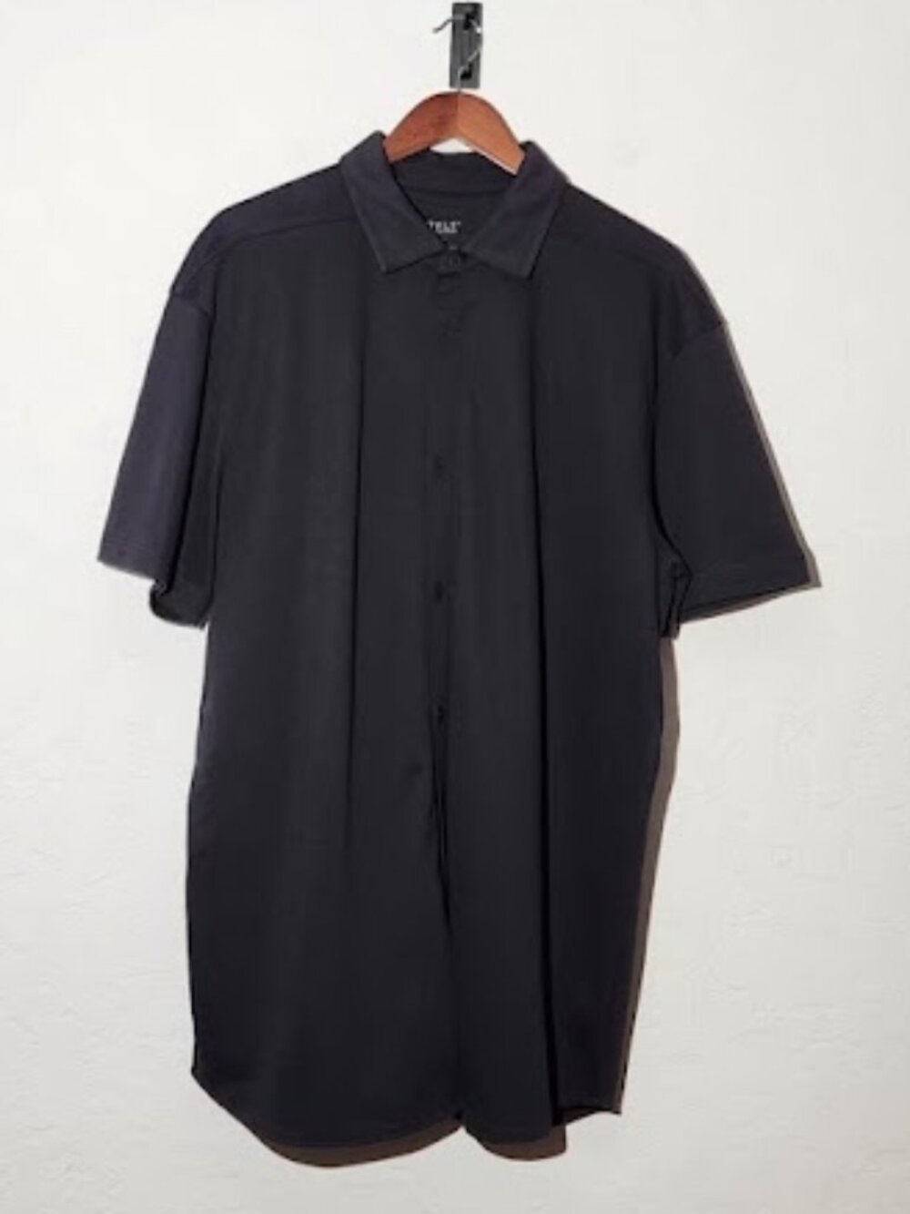 BYLT Men's Short Sleeve Button-down Black Size XXL